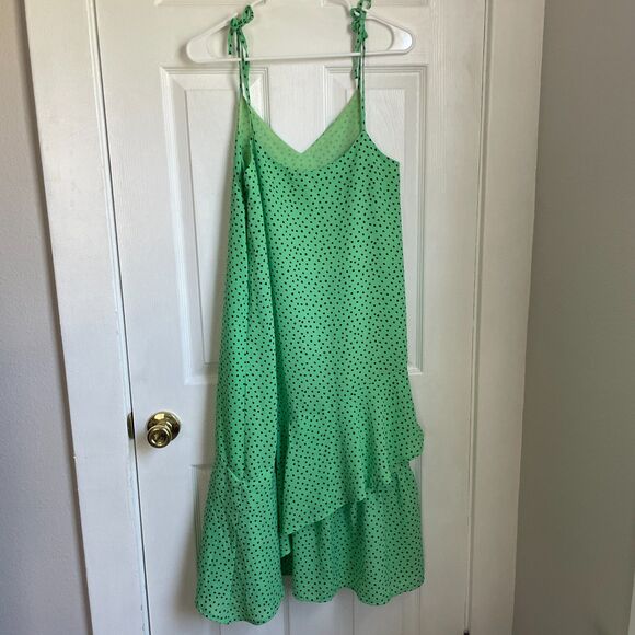 Elli White green polka dot asymmetrical midi dress size s - Picture 1 of 8